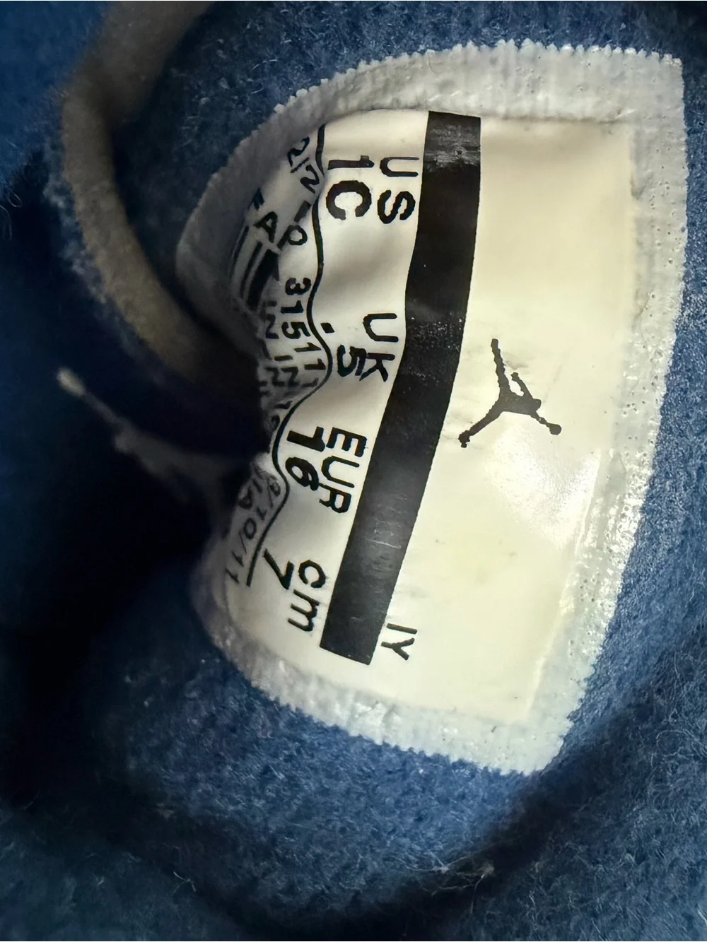 Baby Jordan 3 Retro True Blue Crib Sneakers - size 1c